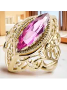 14 Karat Gelbgold Amethyst Ring Vintage Handwerk vrc017y